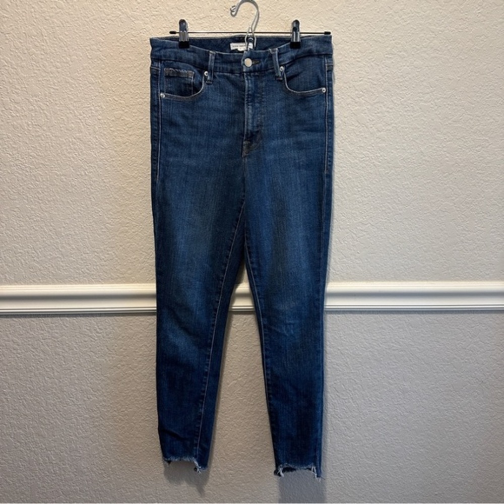 Good American Good Waist Step Hem Jeans GWSH633OP INDIGO306 Size 6/28